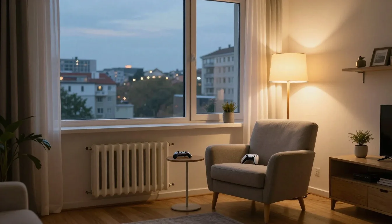 Dłoń gracza na myszce w ciepłym świetle